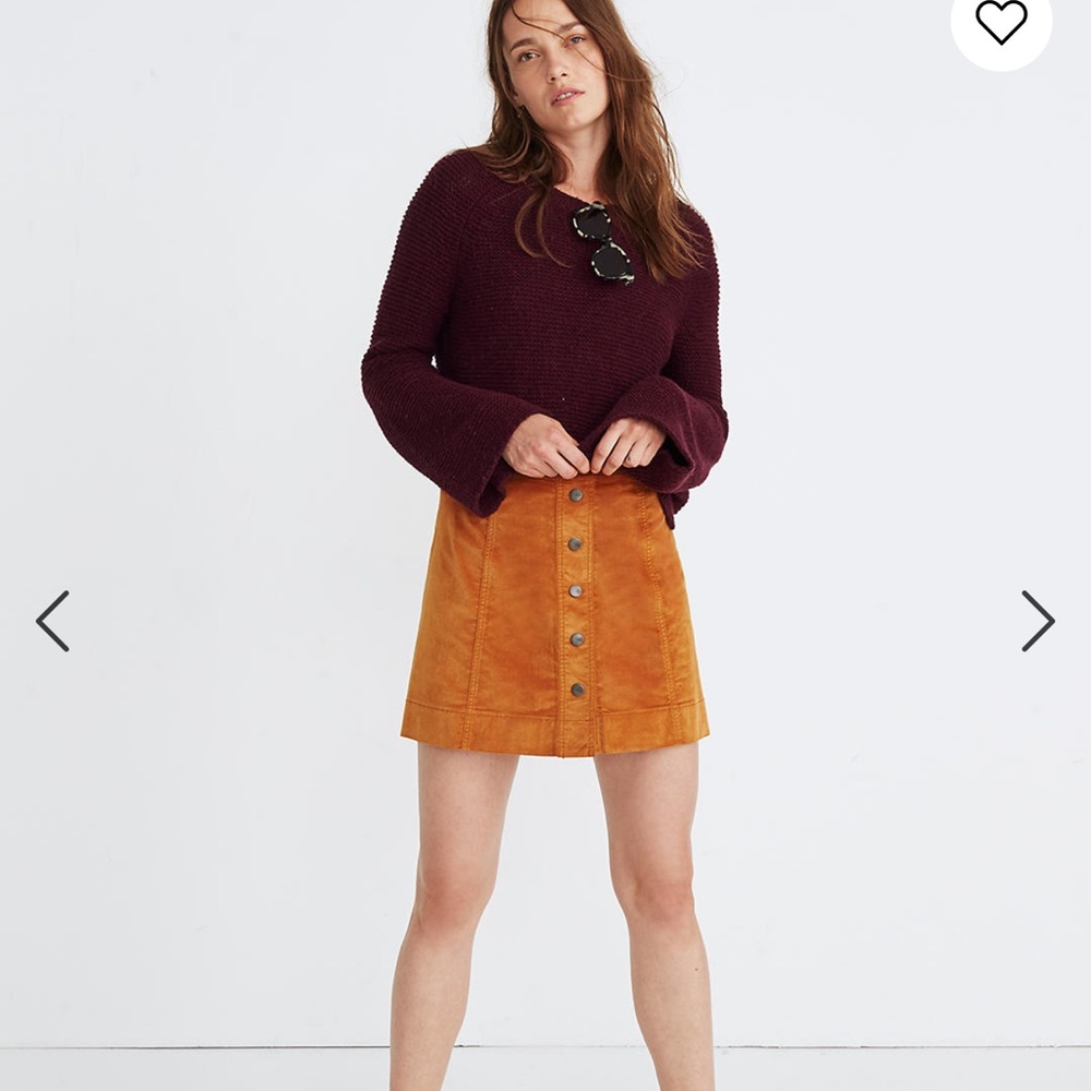 Velveteen A- Line mini skirt: Button front edition from madewell